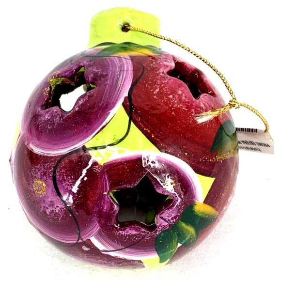 Talavera Hand Painted Christmas Ornaments Round Cut Out Luminaries Lot of 6 NOS - Picture 12 of 16